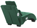 Chaise Longue SIMORRE Velvet Emerald Green with Built-In Bluetooth Speaker