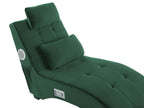 Chaise Longue SIMORRE Velvet Emerald Green with Built-In Bluetooth Speaker