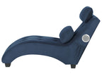 Chaise Longue SIMORRE Velvet Dark Blue with Built-In Bluetooth Speaker