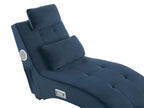 Chaise Longue SIMORRE Velvet Dark Blue with Built-In Bluetooth Speaker