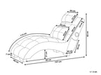 Chaise Longue SIMORRE Velvet Dark Blue with Built-In Bluetooth Speaker