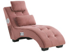 Chaise Longue SIMORRE Velvet Pastel Pink with Built-In Bluetooth Speaker