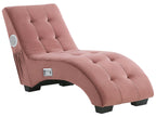 Chaise Longue SIMORRE Velvet Pastel Pink with Built-In Bluetooth Speaker