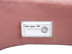 Chaise Longue SIMORRE Velvet Pastel Pink with Built-In Bluetooth Speaker