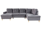 Sofa Bed LERUM Velvet Grey 4 Seater