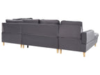 Sofa Bed LERUM Velvet Grey 4 Seater