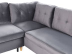 Sofa Bed LERUM Velvet Grey 4 Seater