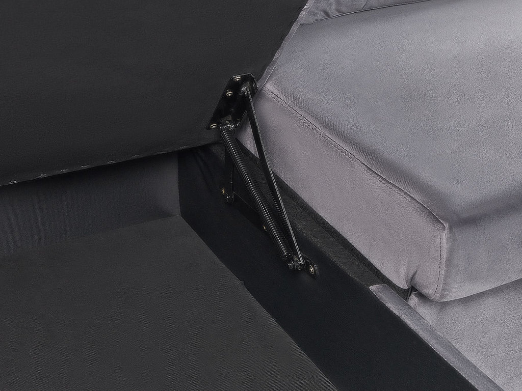 Sofa Bed LERUM Velvet Grey 4 Seater