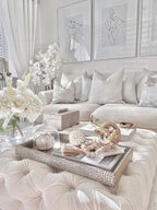 2 Seater Velvet Sofa Off-White EIKE