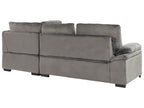 Corner Sofa Bed VARNAMO Velvet Grey with Storage 4 Seater Left Hand