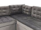 Corner Sofa Bed VARNAMO Velvet Grey with Storage 4 Seater Left Hand