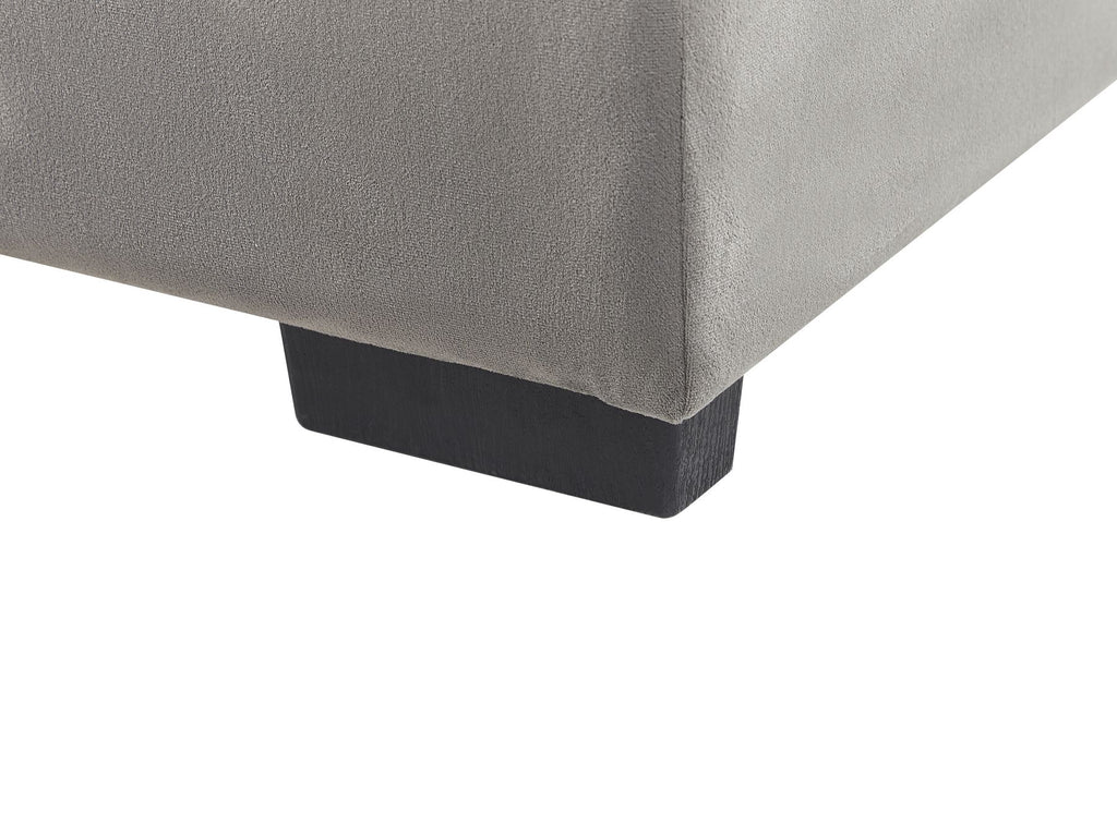 Corner Sofa Bed VARNAMO Velvet Grey with Storage 4 Seater Left Hand
