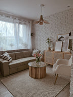 Sofa Bed FALSTER Fabric Beige with Storage 3 Seater