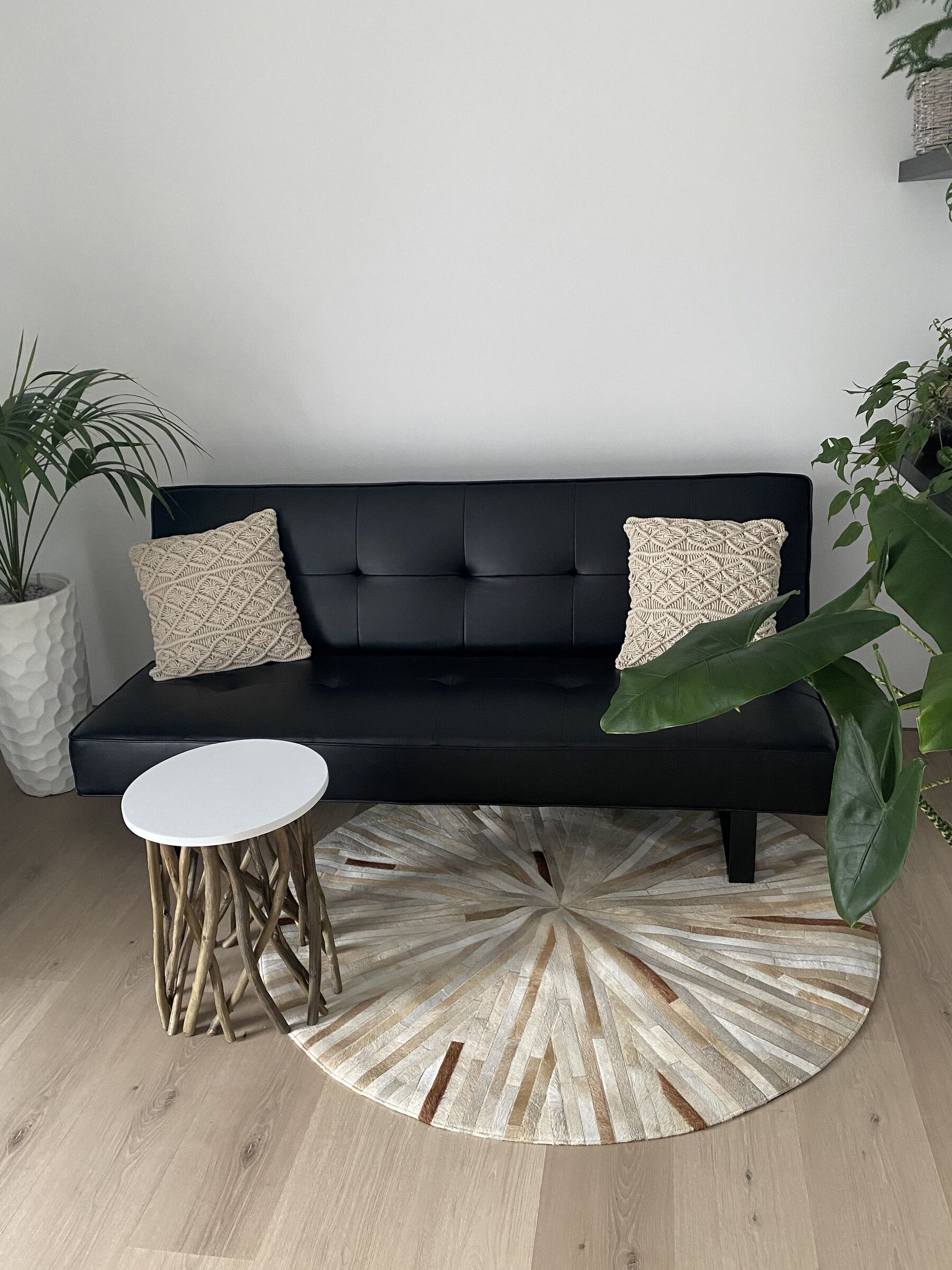 Sofa Bed DERBY Faux Leather Black 3 Seater