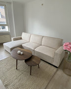 Corner Sofa Bed ROMEDAL Fabric Beige 3 Seater Right Hand