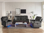2 Seater Velvet LED Electric Recliner Sofa with USB Port Grey BERGEN