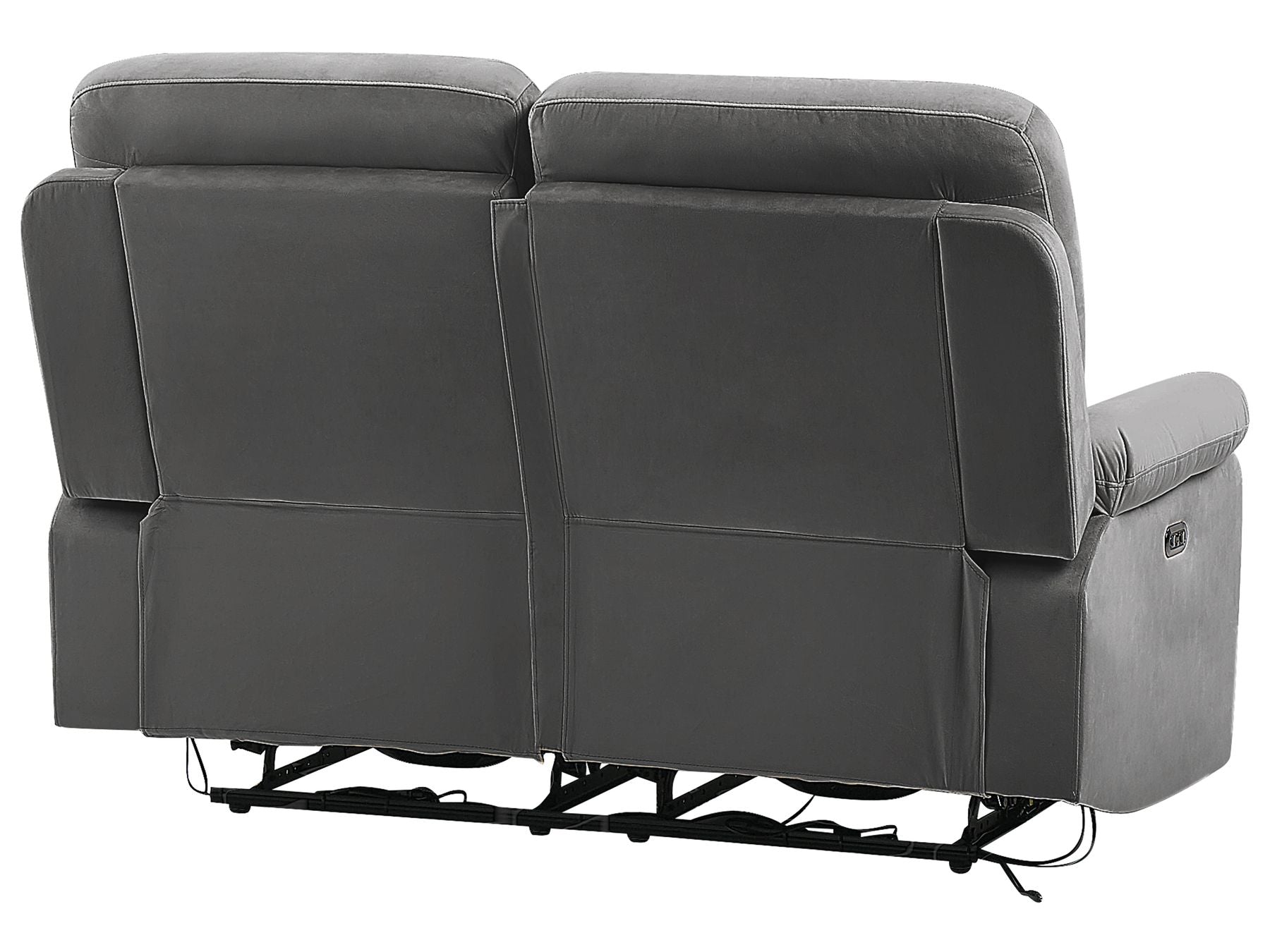 2 Seater Velvet LED Electric Recliner Sofa with USB Port Grey BERGEN