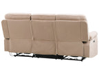 3 Seater Velvet LED Electric Recliner Sofa with USB Port Beige BERGEN