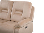 3 Seater Velvet LED Electric Recliner Sofa with USB Port Beige BERGEN