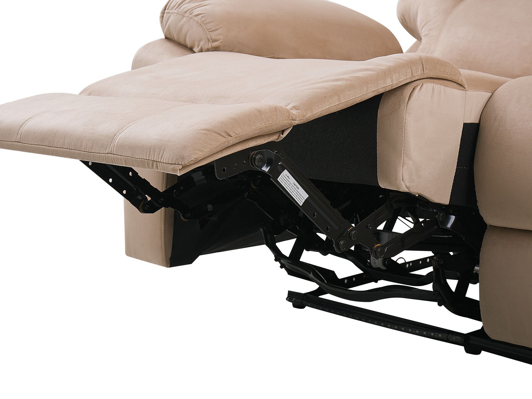 3 Seater Velvet LED Electric Recliner Sofa with USB Port Beige BERGEN