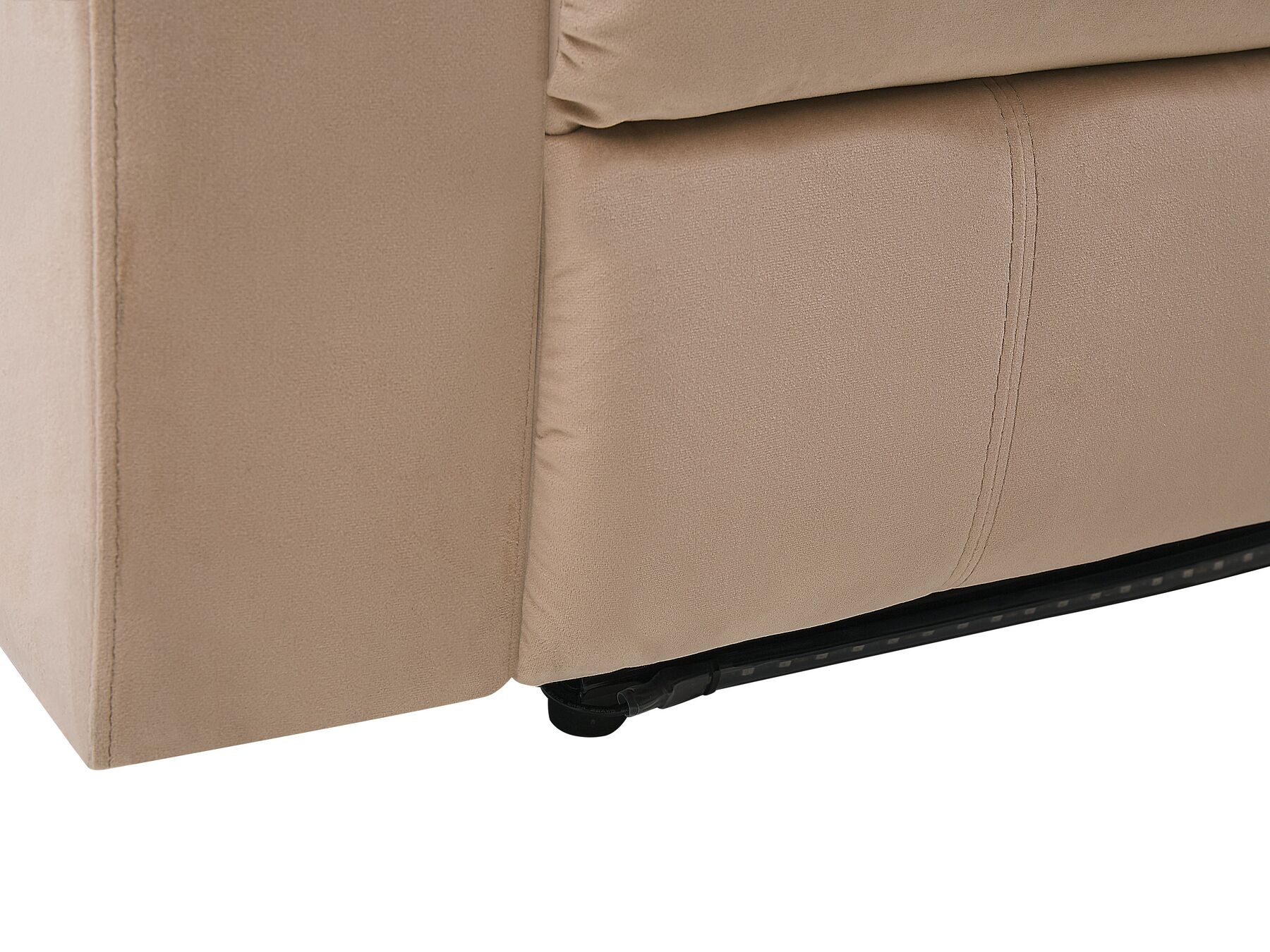 3 Seater Velvet LED Electric Recliner Sofa with USB Port Beige BERGEN