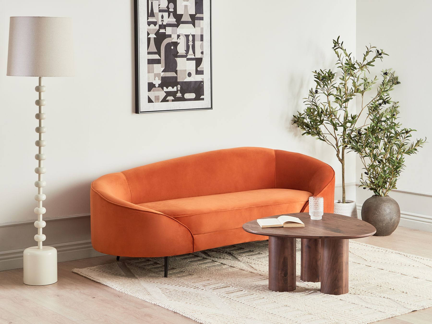 Velvet Sofa Orange SAVAR