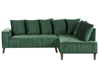 Corner Sofa GRENA Velvet Dark Green 3 Seater Left Hand