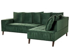 Corner Sofa GRENA Velvet Dark Green 3 Seater Left Hand