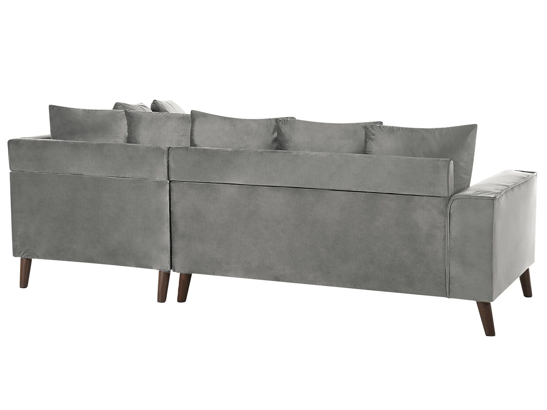 Corner Sofa GRENA Velvet Light Grey 3 Seater Left Hand