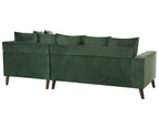 Corner Sofa GRENA Velvet Dark Green 3 Seater Left Hand