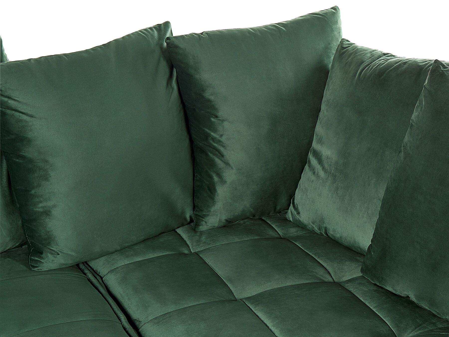 Corner Sofa GRENA Velvet Dark Green 3 Seater Left Hand