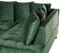 Corner Sofa GRENA Velvet Dark Green 3 Seater Left Hand