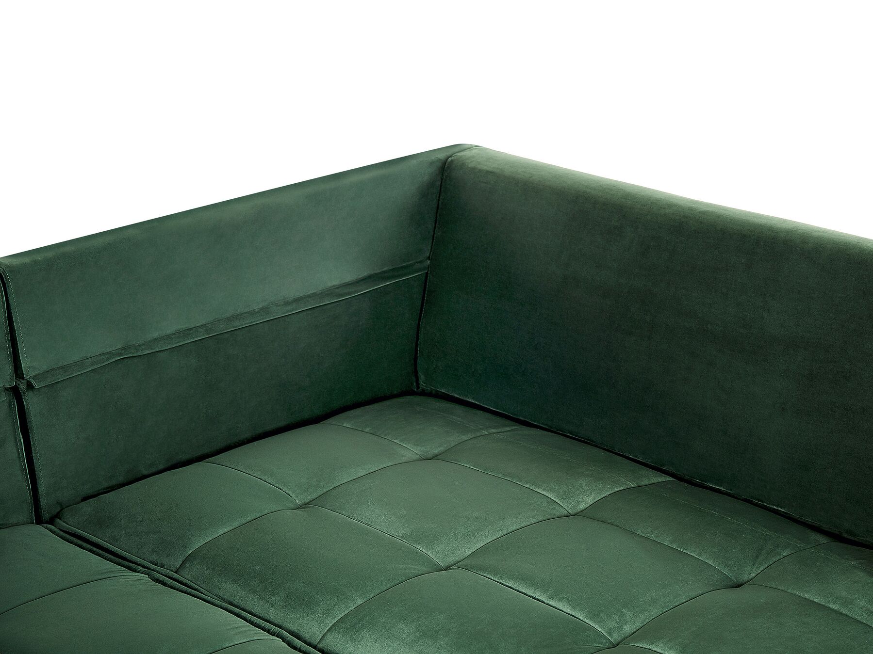 Corner Sofa GRENA Velvet Dark Green 3 Seater Left Hand