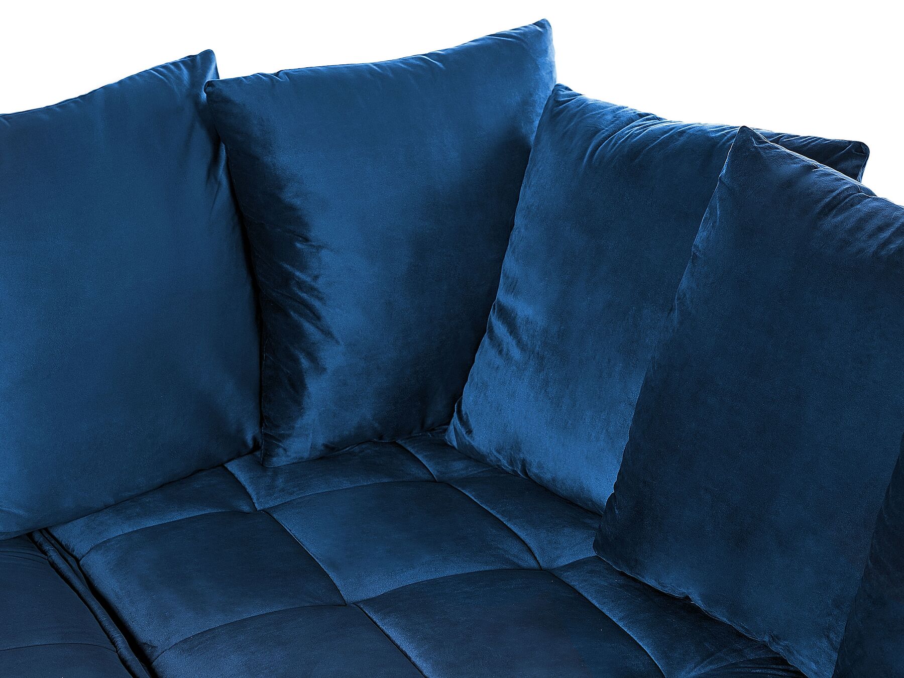 Corner Sofa GRENA Velvet Navy Blue 3 Seater Left Hand