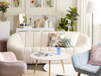 3 Seater Boucle Fabric Sofa White LOMMA