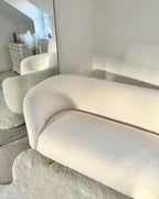 2 Seater Boucle Sofa White LOEN