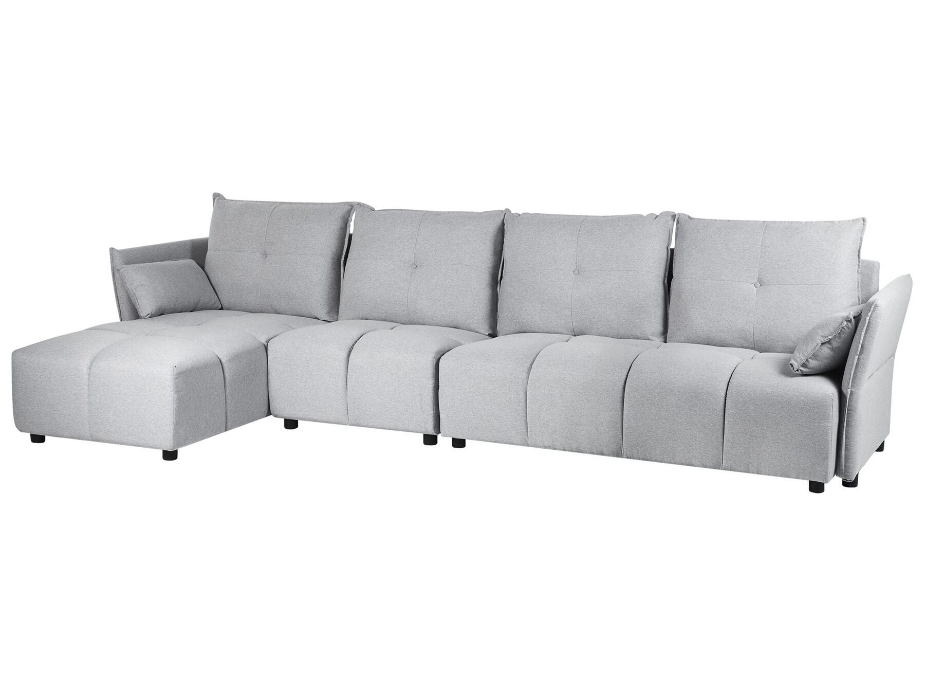 Corner Sofa TOMRA Fabric Light Grey 4 Seater Right Hand