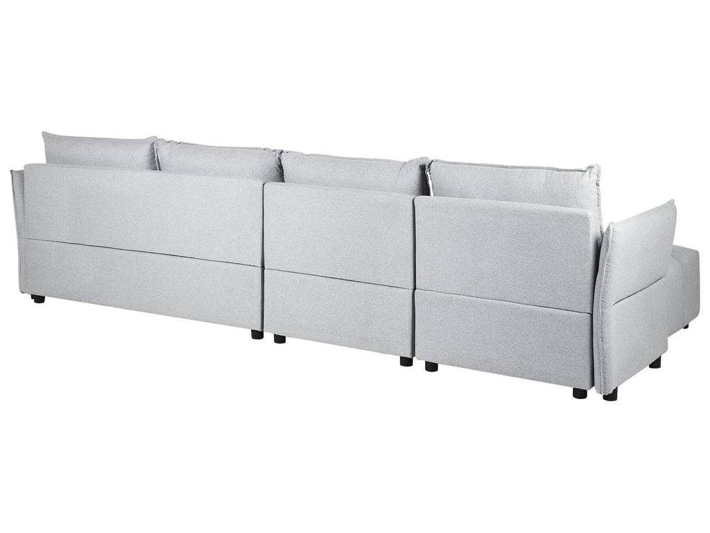 Corner Sofa TOMRA Fabric Light Grey 4 Seater Right Hand