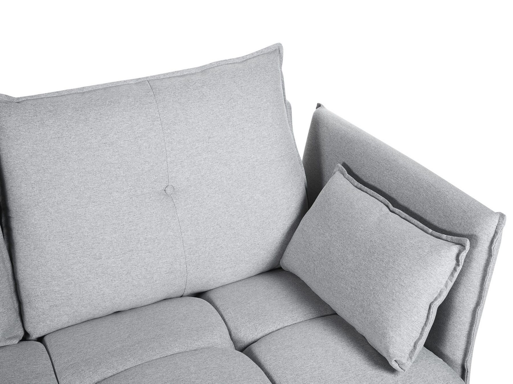 Corner Sofa TOMRA Fabric Light Grey 4 Seater Right Hand