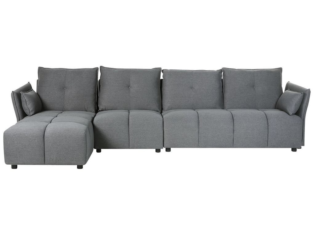 Corner Sofa TOMRA Fabric Dark Grey 4 Seater Right Hand