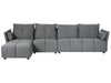 Corner Sofa Fabric Dark Grey 4 Seater Right Hand