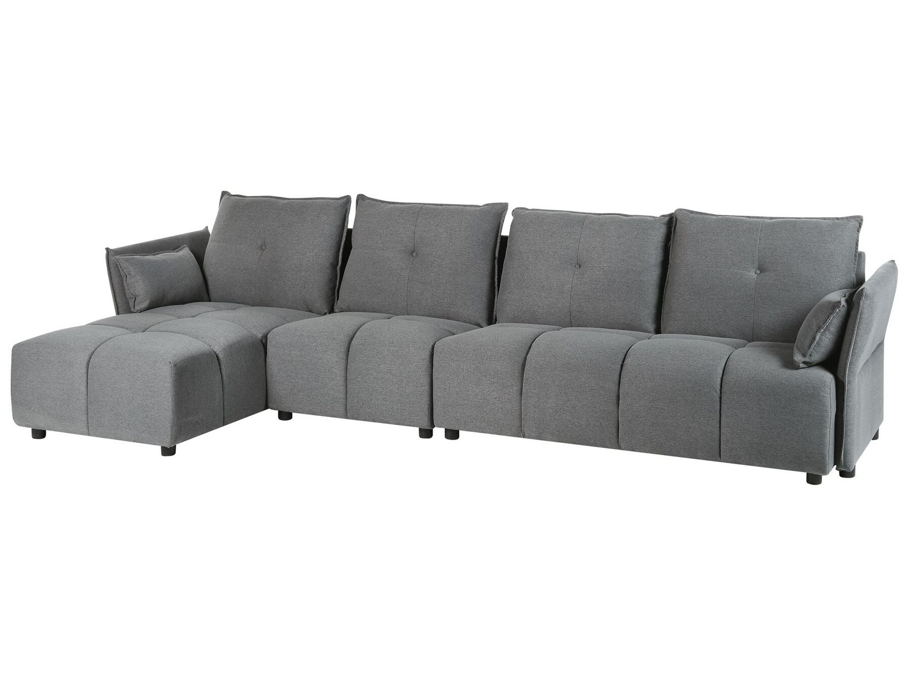 Corner Sofa TOMRA Fabric Dark Grey 4 Seater Right Hand