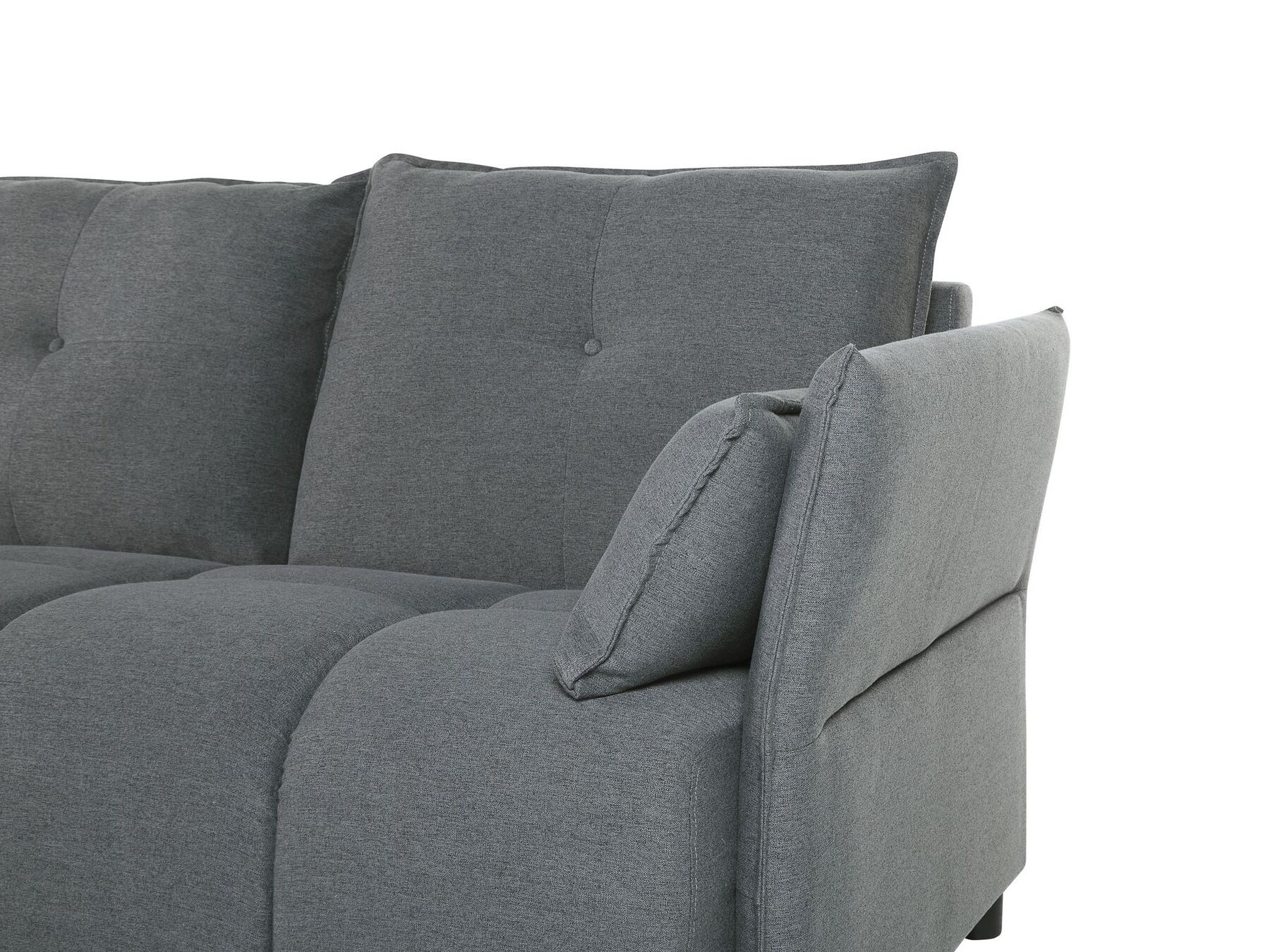 Corner Sofa TOMRA Fabric Dark Grey 4 Seater Right Hand
