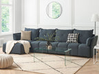 Corner Sofa TOMRA Fabric Graphite Grey 4 Seater Right Hand