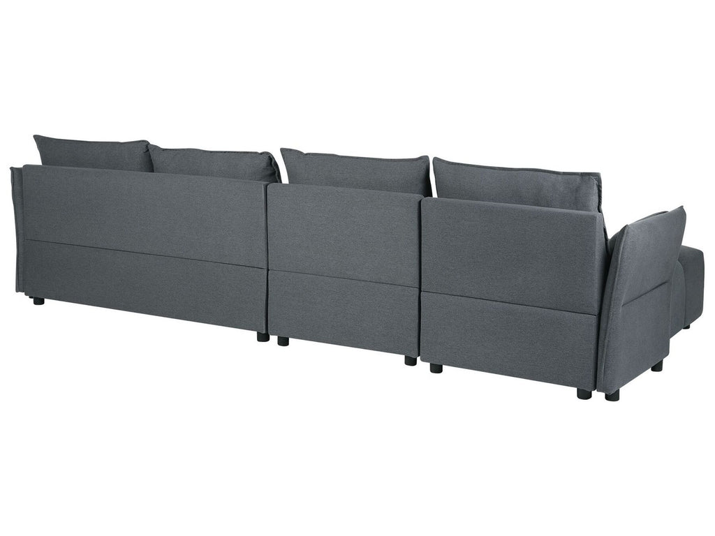 Corner Sofa TOMRA Fabric Graphite Grey 4 Seater Right Hand