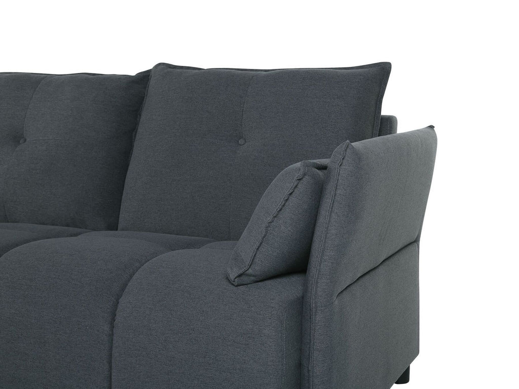 Corner Sofa TOMRA Fabric Graphite Grey 4 Seater Right Hand