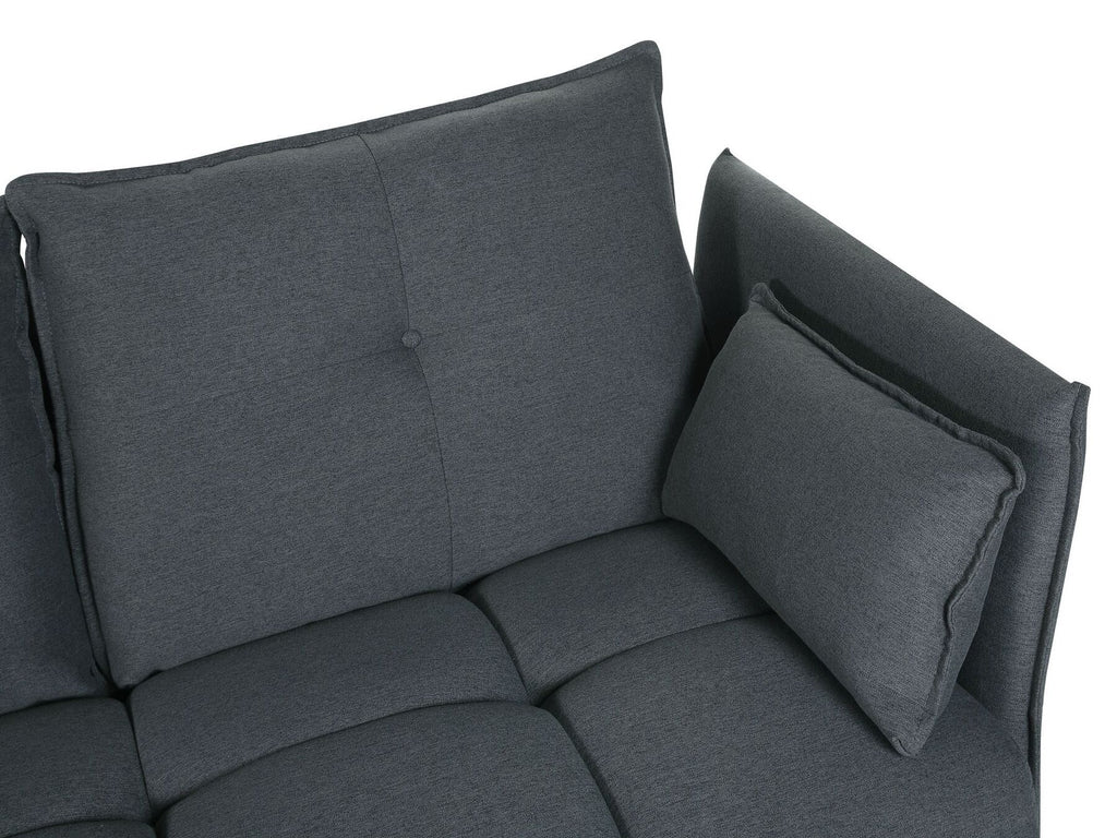 Corner Sofa TOMRA Fabric Graphite Grey 4 Seater Right Hand