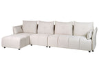 Corner Sofa TOMRA Fabric Beige 4 Seater Right Hand