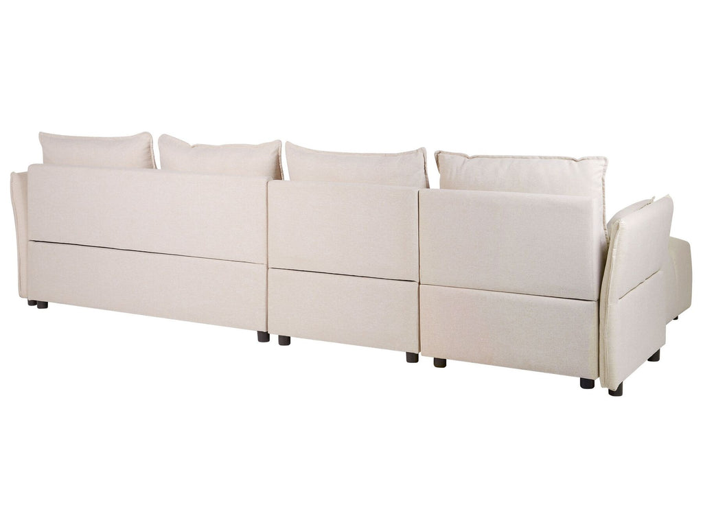 Corner Sofa TOMRA Fabric Beige 4 Seater Right Hand