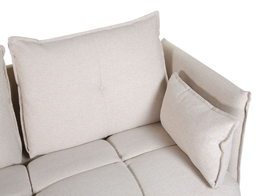 Corner Sofa TOMRA Fabric Beige 4 Seater Right Hand